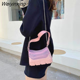 Weiyinxing PVC Summer Jelly Shoulder Bag for Women Handbags and Purses Clear Crossbody Bags Ladies Casual Bag