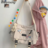 Weiyinxing Women Shoulder Messenger Bag Female Nylon Bag Versatile Postman Bag Student Style High Capacity Shoulder Tooling Package