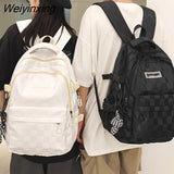 Weiyinxing Men High Capacity Travel Book Bag Girl Boy Lattice SchoolBag Male Women Plaid College Backpack Lady Laptop Unisex Fashion