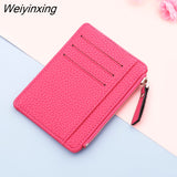 Weiyinxing Small Wallet Credit Multi-Card Holders Package Fashion PU Function Zipper Ultra-Thin Organizer Case Student Women Coin Purse