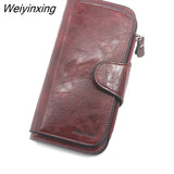 Weiyinxing Women's Wallet Made of Leather Wallets Three Fold VINTAGE Womens Purses Mobile Phone Purse Female Coin Purse Carteira Feminina