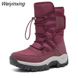 Weiyinxing Women Boots Mid-Calf Winter Shoes Snow Boots Casual Watarproof Platform Heels Botas Mujer 2023 New Long Boots Female