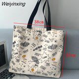 Weiyinxing Women Canvas Shopping Bags Fashion Female Reusable Shoulder Bags Large Capacity Handbags for Women Shopping Bags Dropshipping