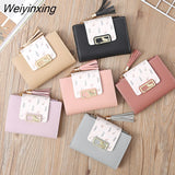 Weiyinxing Tassel Women Wallet Small Cute Wallet Women Short Leather Women Wallets Zipper Folding Purses Female Purse Clutch