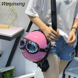 Weiyinxing Helmet Design Women Backpacks Creative Hiphop Shoulder Crossbody Bags Chic Travel Back Packs for Girls Y2K Sac 2023