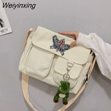 Weiyinxing Shoulder Bags for Women men Simple Large Capacity Messenger Crossbody Tote Shopper Bag Young Student Women's School bags