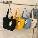 Weiyinxing Capacity Canvas Women's Handbag Cute Female Shoulder Bags Travel Totes Purse Girl Daily Shopping Bag