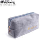 Weiyinxing Velvet Organizer Cosmetic Bag Vintage Soft Toiletry Package Women Travel Makeup Bags Lipstick Pouch Beauty Case