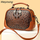 Weiyinxing Quality Crocodile Pattern Leather Shoulder Crossbody Bags for Wome 2023 Designer Handbags Fashion Ladies Messenger Tote Sac