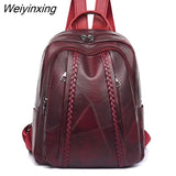 Weiyinxing High Quality Soft Leather Book School Bags For Teenage Girls Sac A Dos Travel Back pack The New Premium PU Women Backpack