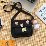 Weiyinxing Diagonal Crossbody Bags Youth Fashion Casual Ladies Handbag Shoulder Bag Solid Color Messenger Bags for Girl School Bags