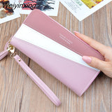 Weiyinxing Leather Wallet Long Tassel Women Wallets Zipper Purse Cartoon Patchwork Panelled Wallets Coin Purse Card Holder Carteira