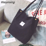 Weiyinxing for Women 2023 Corduroy Shoulder Bag Reusable Shopping Bags Casual Tote Female Handbag for A Certain Number of Dropshipping