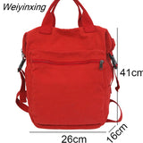 Weiyinxing Boy Girl New Canvas School Bag Men Women Laptop College Backpack Cool Lady Retro Student Fashion Female Travel Book Bags