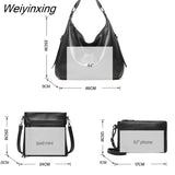 Weiyinxing FASHION 3 In 1 Large Capacity Shopping Tote for Women Luxury Bags PU Leather Purses and Handbags Leisure Shoulder Bag