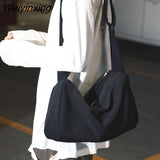 Weiyinxing Women Simple Shoulder Bag Oxford Cloth Messenger Bag Women's Canvas Bag Women's Shoulder Bag Square Bag Solid Color Youth Pack