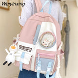 Weiyinxing Cute Transparent Bags Book Kawaii Girl Backpack Student College Women School Bag Fashion Ladies Waterproof Backpack Clear