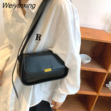 Weiyinxing Color Small PU Leather Shoulder Crossbody Sling Bags for Women 2023 Fashion Trendy Simple Luxury Brand Designer Handbags