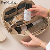 Weiyinxing Travel Cosmetic Bag for Women Leather Makeup Organizer Female Toiletry Kit Bags Make Up Case Storage Pouch Luxury Lady Box