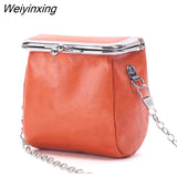 Weiyinxing Women Shoulder bags Fashion Genuine Leather Cosmetic bag Mini Lipstick Bag for Women Solid Cosmetic Bag Small Crossbody Bags