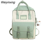 Weiyinxing Women Nylon Backpack Candy Color Waterproof School Bags for Teenagers Girls Patchwork Backpack Female Rucksack Mochila