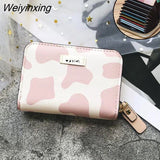 Weiyinxing Women PU Leather Wallet Ladies Small Mini Coin Purse Printing Wallets Short Zipper Credit Card Holder for Cute Female Purses