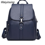 Weiyinxing New Women High Quality Leather Backpacks Female Shoulder Bag Sac A Dos Ladies Travel Bagpack Mochilas School Bags for Girls