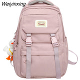 Weiyinxing Harajuku Girl Solid Color Women Backpack Korean Japanese Fashion Female Students Schoolbag Waterproof Nylon Travel Bag