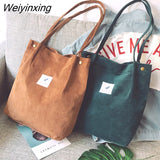 Weiyinxing for Women 2023 Corduroy Shoulder Bag Reusable Shopping Bags Casual Tote Female Handbag for A Certain Number of Dropshipping
