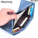 Weiyinxing Women Genuine Leather Purses Female Small Cowhide Wallets Lady Coin Bag Card Holder Large Capacity Money Bag Portable Clutch