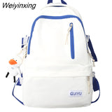 Weiyinxing Waterproof Student Backpack Girl Travel School Bag Trendy Cool Female Nylon College Backpack Fashion Women Laptop Book Bags