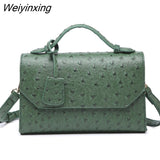 Weiyinxing FASHION Ostrich Serpentinee Crossbody Bags for Women 2023 Mini Luxury Messenger Shoulder Bags Designer PU Leather Handbag