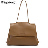 Weiyinxing FASHION Korean Style Minimalist PU Leather Crossbody Bags for Women Soft Shoulder Bags for Women Large Capacity Handbag