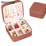 Weiyinxing Jewelry Box Organizer Display Travel Jewelry Boxes Case Portable Locket Necklace Leather Storage Earring Ring Holder