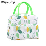 Weiyinxing Lunch Bag Thermal Insulated Bag Canvas Tote Pouch Kids School Bento Kawaii Dinner Container Picnic Food Storage