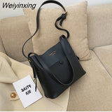 Weiyinxing buckets bag for women designer shoulder bags luxury soft pu leather crossbody bag large capacity tote ladies big purses