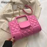 Weiyinxing Women's Vintage Chain Strap Crossbody Bags For Women Brand Totes Designer Trend Handbags And Purses Fashion Plaid Shoulder Bag