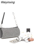 Weiyinxing new fashion diamond bags women pillow bag cylinder handbag Women's square armpit bag single shoulder chain messenger bag