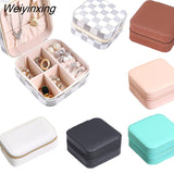 Weiyinxing Jewelry Box Organizer Display Travel Jewelry Boxes Case Portable Locket Necklace Leather Storage Earring Ring Holder