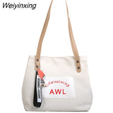 Weiyinxing Retro Women Shopping Bag Female Canvas Cloth Shoulder Bag Storage Handbag Reusable school bags for girl tote bags