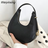 Weiyinxing Women Crocodile Pattern Underarm Bag Versatile Handbags for Women 2023 New Fashion Texture Dumpling Bag Shoulder Bag