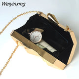 Weiyinxing Acrylic Box Geometric Evening Bag Clutch Bags Elegent Chain Women Handbag for Party Shoulder Bag for Wedding/Dating/Party