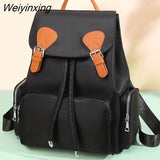 Weiyinxing Backpack Women Backpack Solid Color Women Shoulder Bag Fashion School Bag For Teenage Girl Children School Backpacks Female