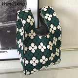 Weiyinxing Design Knitted Handbags Wrist Bags For Women Knitted Women's Handbag Ladies Carry Tote bag pouch sac a main femme