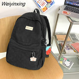 Weiyinxing Capacity Student Backpack Korean Japanese Solid Color Girl Three Piece Set Schoolbag Casual Simplicity Style Book Pack New