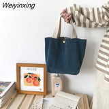 Weiyinxing for Women 2023 Corduroy HandBags Reusable Lunch Bags Casual Tote Female Handbag for A Certain Number of Dropshipping