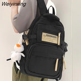 Weiyinxing Boy Teenager School Bag Men Women White High Capacity College Backpack Lady Laptop Fashion Female Travel Girl Nylon BookBag