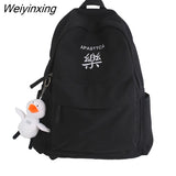 Weiyinxing Style Embroidered Student Female Canvas Backpack Women Vintage School Bag Teenage Girl Cute Fashion Ladies Book Backpack