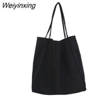 Weiyinxing Luxury Designer Handbag Large Capacity Minimalist Style Ladies Shoulder Bag Casual Canvas Bag Solid Color Tote Bag Large Bag