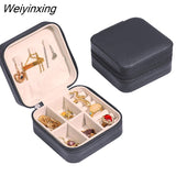 Weiyinxing Organizer Display Travel Jewelry Boxes Case Portable Locket Necklace Jewelry Box Leather Storage Earring Ring Holder